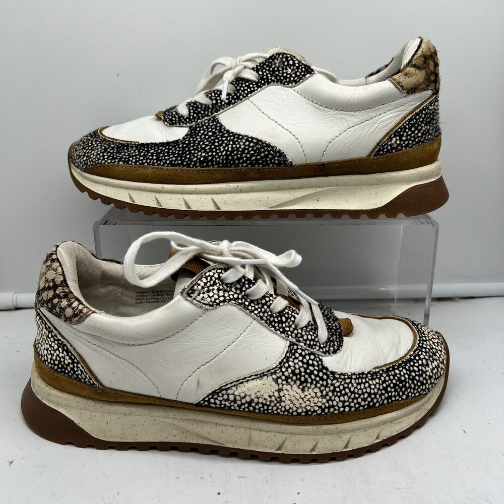 Madewell MWL Kickoff Trainer Sneakers Womens 8 Leather Fur Shoes